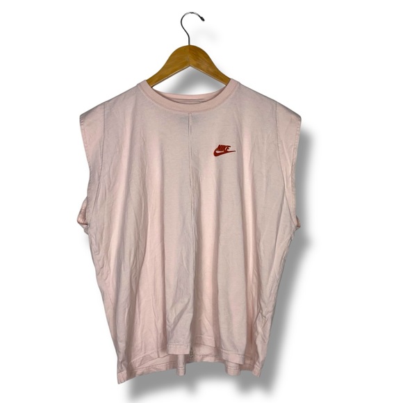 Nike Sportswear Earth Day Pink Tank Gummy Logo 100% Cotton Medium Boxy Baggy - Picture 3 of 10